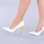 Pantofi dama cu toc Malia alb cu galben, 3 - Kalapod.net